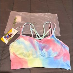 Cotton candy Halara sports bra